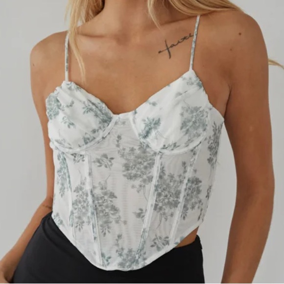 American Threads Hadley Floral Mesh Bustier Top. Size Small. NWT - Picture 13 of 13